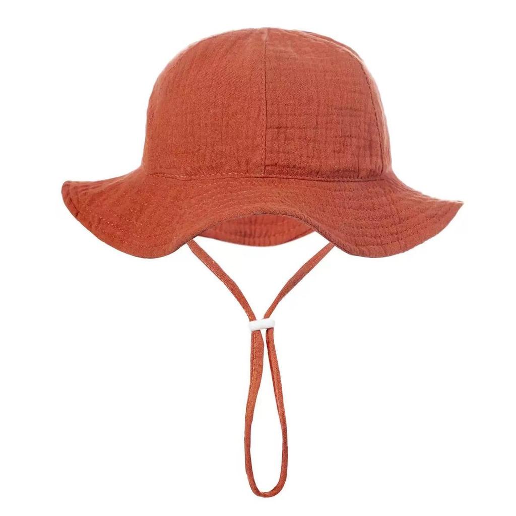 Baby Cotton Bucket Hats New Children Sunscreen Outdoor Caps Boys Girls Print Panama Hat Unisex Beach Fishing Hat For 3-12 Months