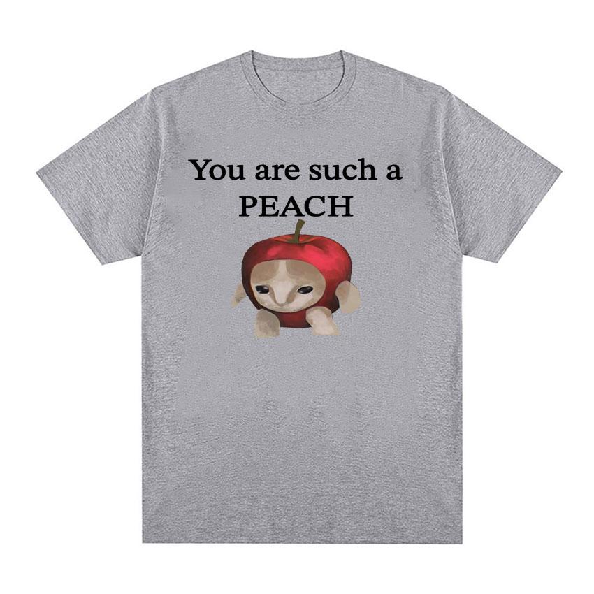 

Забавная футболка Apple Cat Meme You Are such персикового принта, мужские и женские повседневные футболки большого размера из 100% хлопка, топы, уличная одежда