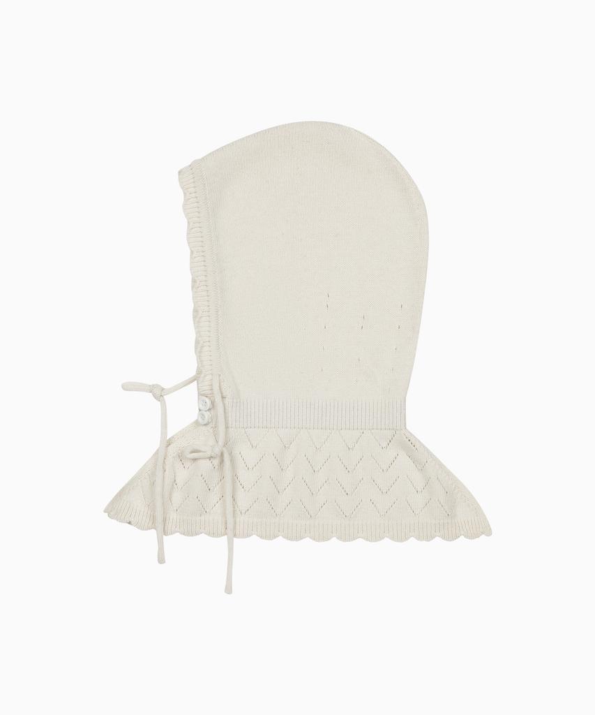 Ohesio Lace Knit Balaclava, White