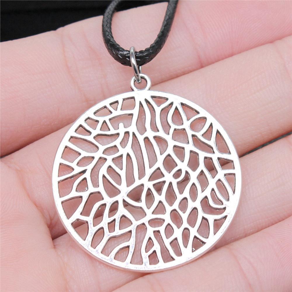 45cm Halskette Lederkette Großes Blatt Blume Kinderschmuck Materialien QN042