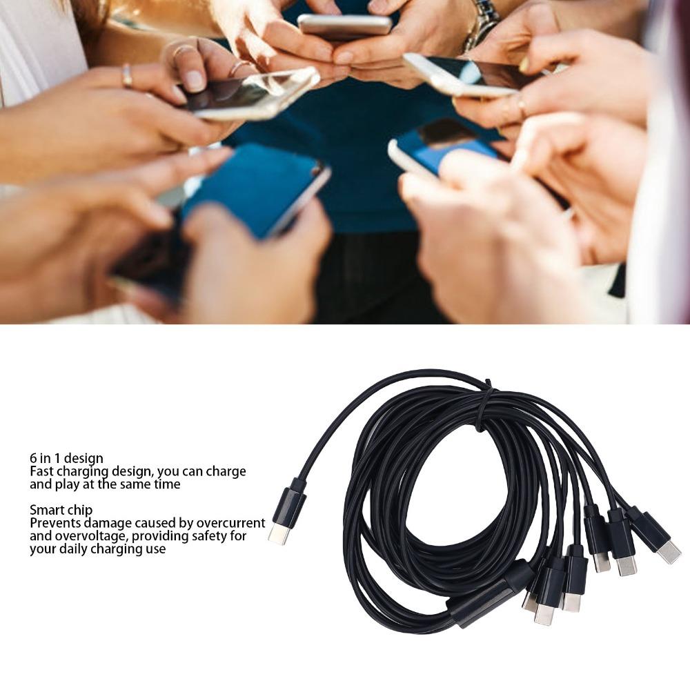 2m/6.6ft USB C Splitter Cable Plug and Play USB C Multi Charging Cable  For Cell Phones