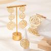 Trendy Spiral Earrings and Bracelet Set for Ladies' Street Party Wear