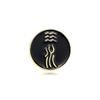 Five Elements Text Brooch Chinese Style Gold Wood Water Fire Earth Auspicious Blessing Metal Badge Clothes Backpack Hat Decoration