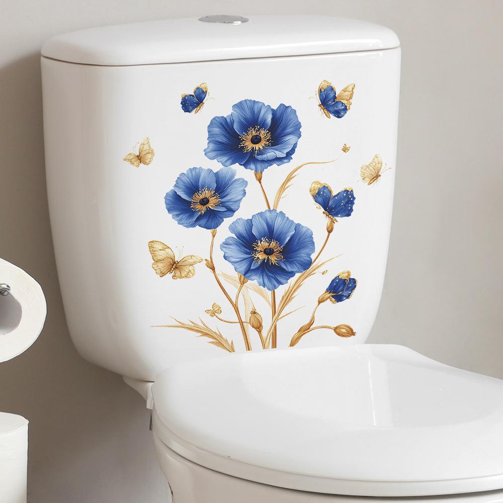 Poppy Flower Bathroom Toilet Toilet Home Beautification Stickers