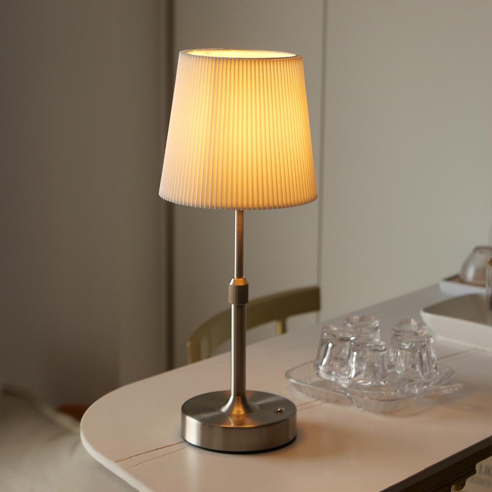 Fabric Desk Lamp Rechargeable Touch Table Light for Restaurant Hotel Room Bedside Decor Lighing