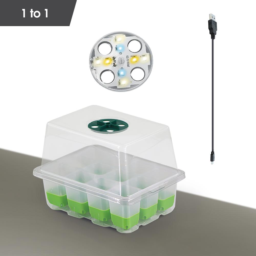 

Новая светодиодная лампа для выращивания семян с 3 спектрами, поддоны для рассады, тепличное освещение, горшки для рассады комнатных растений, ящик для проращивания