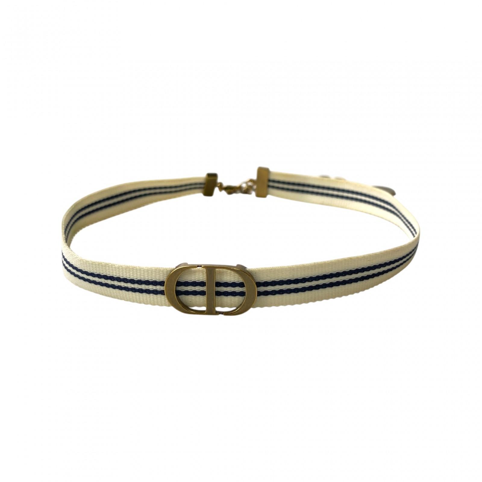 

Used Christian Diorchoker Navy / White/gold Women