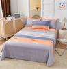 Simple Geometric Pattern Bed Sheet Set 100% Cotton Skin Friendly Flat Sheets with Pillowcase Thickened Queen Size Bedding Set