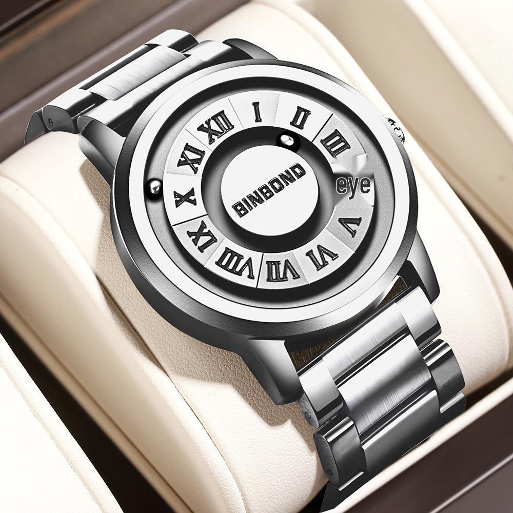 Binbang Men's Black Tech Magnetic Levitation Waterproof Watch - New Concept, Creative Design