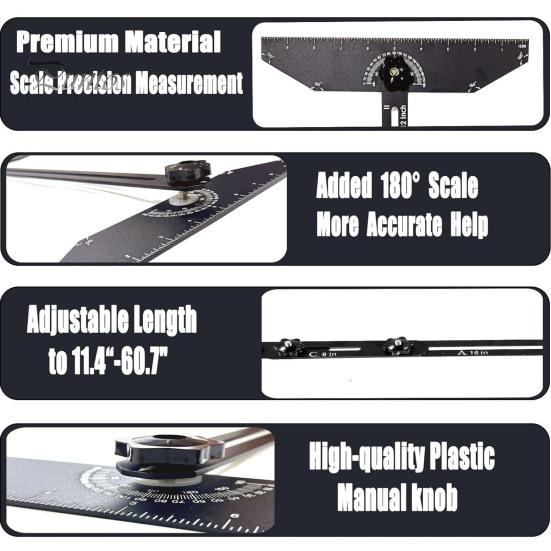 Trappetrinnmalverktøy Høy nøyaktig Justerbar Enkel å bruke bærbar trappetrinnmåler med vinkelmålemerke