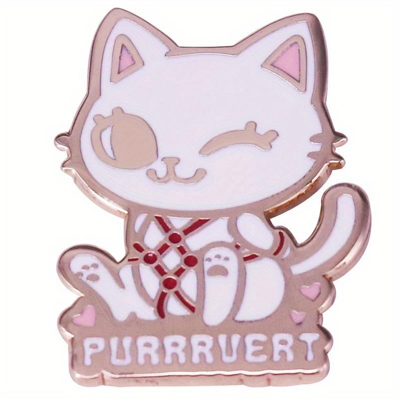 Cute Cat Enamel Purrruest Pin Brooch Badge Animal Accessories Jewelry Gift
