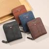 Zipper Men Short Wallet PU Leather ID Card Holder Fashion Business Clutch Bag  Gift