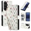 Applicable to Samsung Z Fold7Lanyard phone case with floral and checkered pattern leather cover Fold6/5/4Flip cover case
