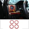 4PCS ABS Red Dashboard Air Outlet Ring Outlet trim For Toyota Tun-dra 2014-21 US