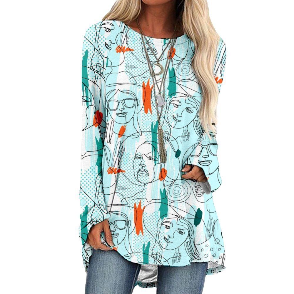Long Sleeve T-Shirt Women'S Clothing Printed T-Shirt Y2k Fashion Top Trend Women'S T-Shirt Autumn Loose Clothing