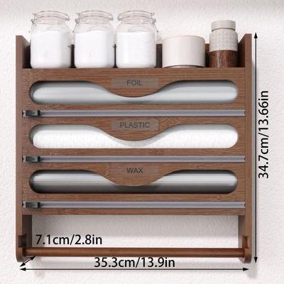ZISIZ Wall-Mounted Cling Film Dispenser & Kitchen Organizer
