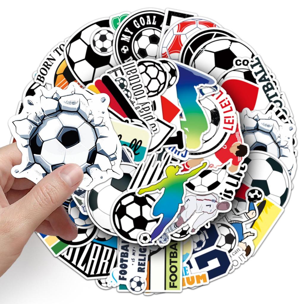 50 Waterproof Cartoon Football Graffiti Stickers for Phone & Suitcase