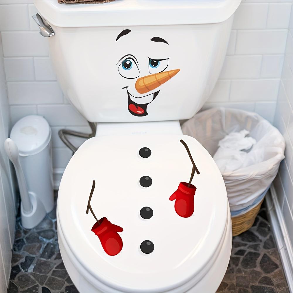 1pc Christmas Snowman Toilet Lid Decal - Waterproof, Self-Adhesive PVC Bathroom Sticker for Holiday Decor, Best for Christmas