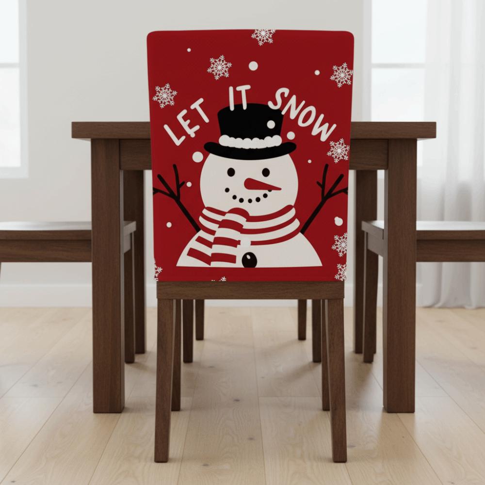 Removable Christmas Chair Cover Snowmen Seat Protector  Home Decoration