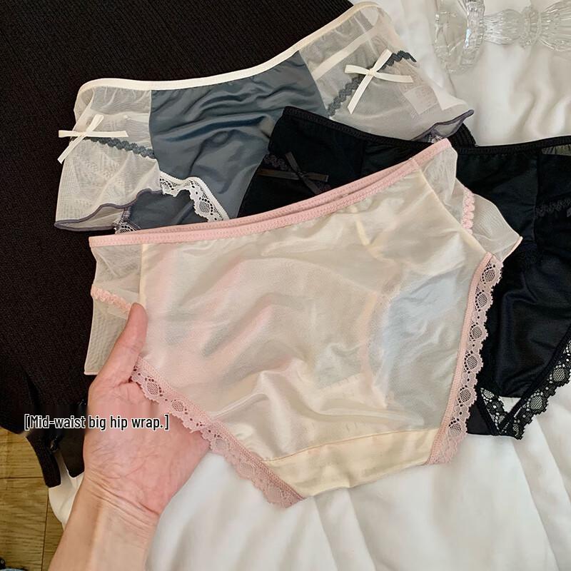 Langsha Gilded Ice Silk Lace Satin Panties