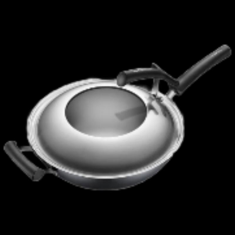 SUPOR 32cm Premium Non-Rust Iron Wok with Standable Lid