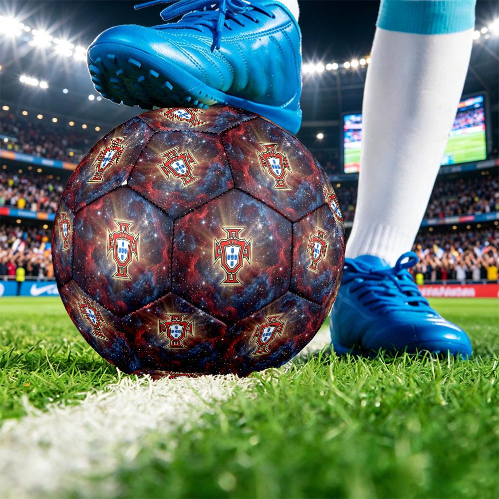 Portugal Football Printed Size 5 Soccer Ball Wear Resistant Standard Adult Training Football Fan Gift for Indoor Outdoor Match Sports