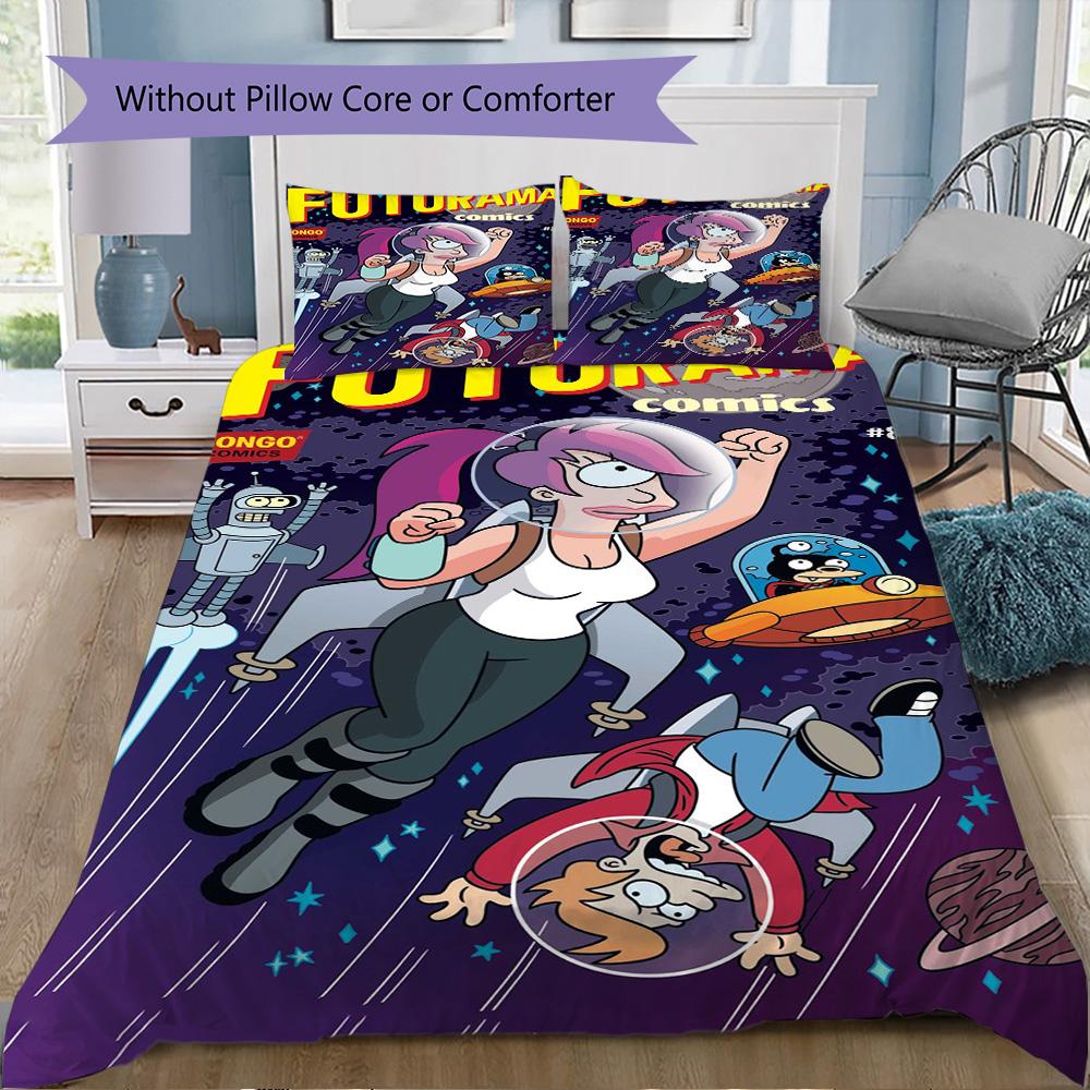 Future City Manga Pattern Bedding,Quilt Set Quilt Cover Pillowcase Home Birthday Gift (1*duvet cover+2*pillowcase,without core)XSJT0917500
