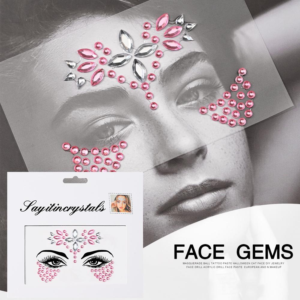 Eco-Friendly Masquerade Acrylic Face Diamond Stickers