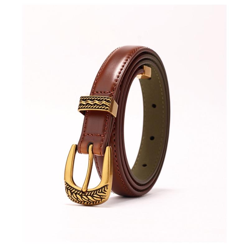 

Женский ремень из натуральной кожи с гладкой пряжкой, женский тонкий ремень, модные джинсы, повседневные брюки, платье, декоративная юбка для женщин 105cm