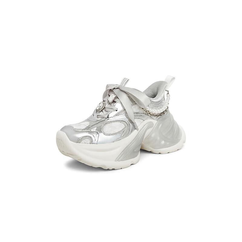 Teenmix Pearl Lace-up Platform Dad Shoes 37