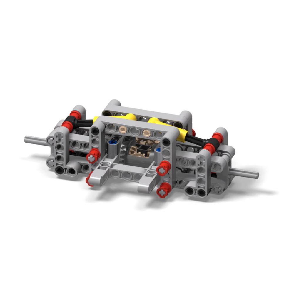 MOC-10458 Einfache Vorder- und Hinterradaufhängungen mit Stoßdämpfern für Bausteine MOC Auto-Chassis-Modell Mechanische Modifikation