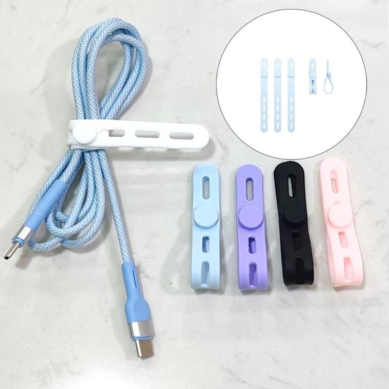 30Pcs Silicone Cable Ties Reusable Cable Management Organizers for Bundling and Fastening Cable Cords Wires Enduring