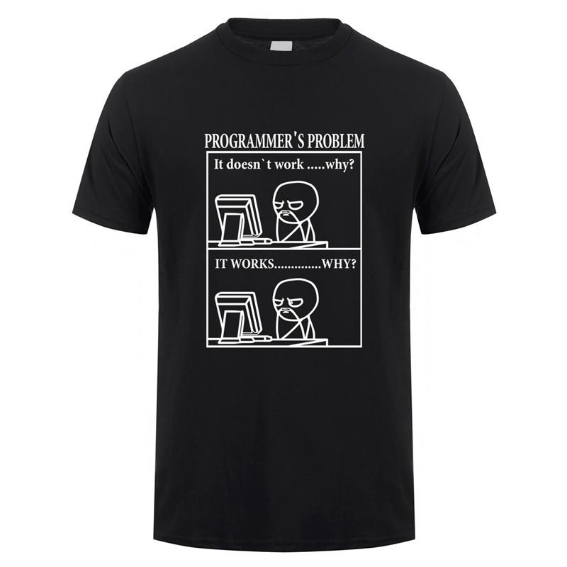 

Funny Programmer Programming Developer T Shirt Men Cotton Short Sleeve Computer Geek T-shirts Man Clothing JL-088 S