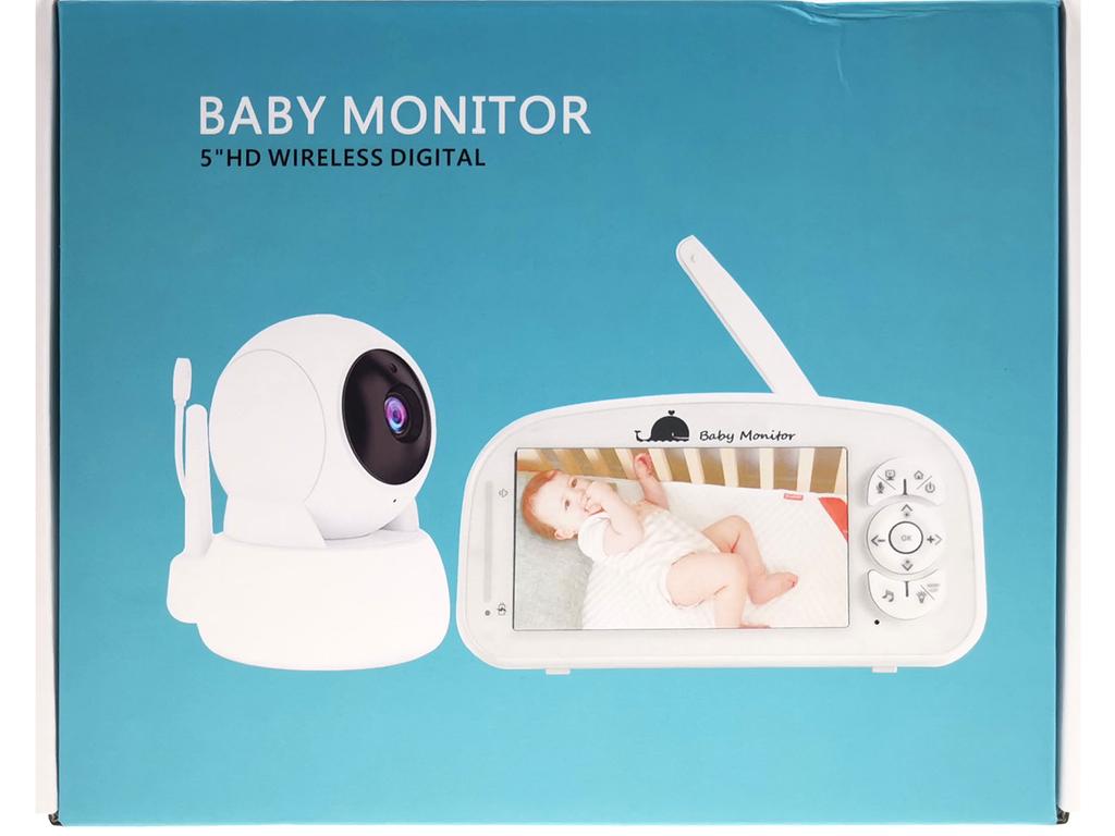 Baby Monitor 5" 1080P HD Video 2-Way Audio Auto Night Vision Temperature Monitoring LullabiesA