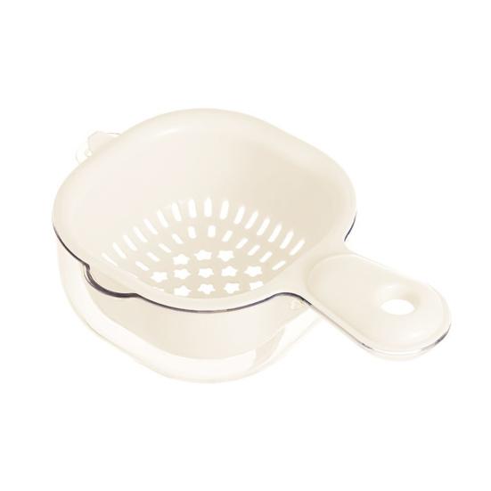 Dual-Layer Drain Basket with Ergonomic Handle Large Capacity BPA Free Multi-Purpose Fruit