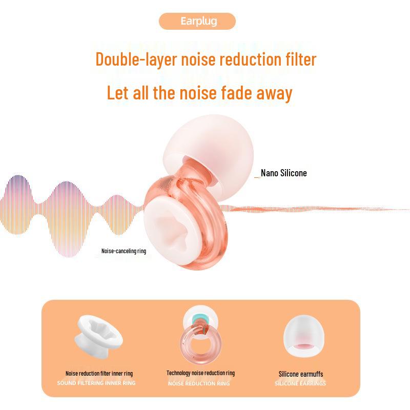 Silicone Soundproof Earplugs: Waterproof, Noise-Reducing for Dormitories, Work, Snoring, and Workshops