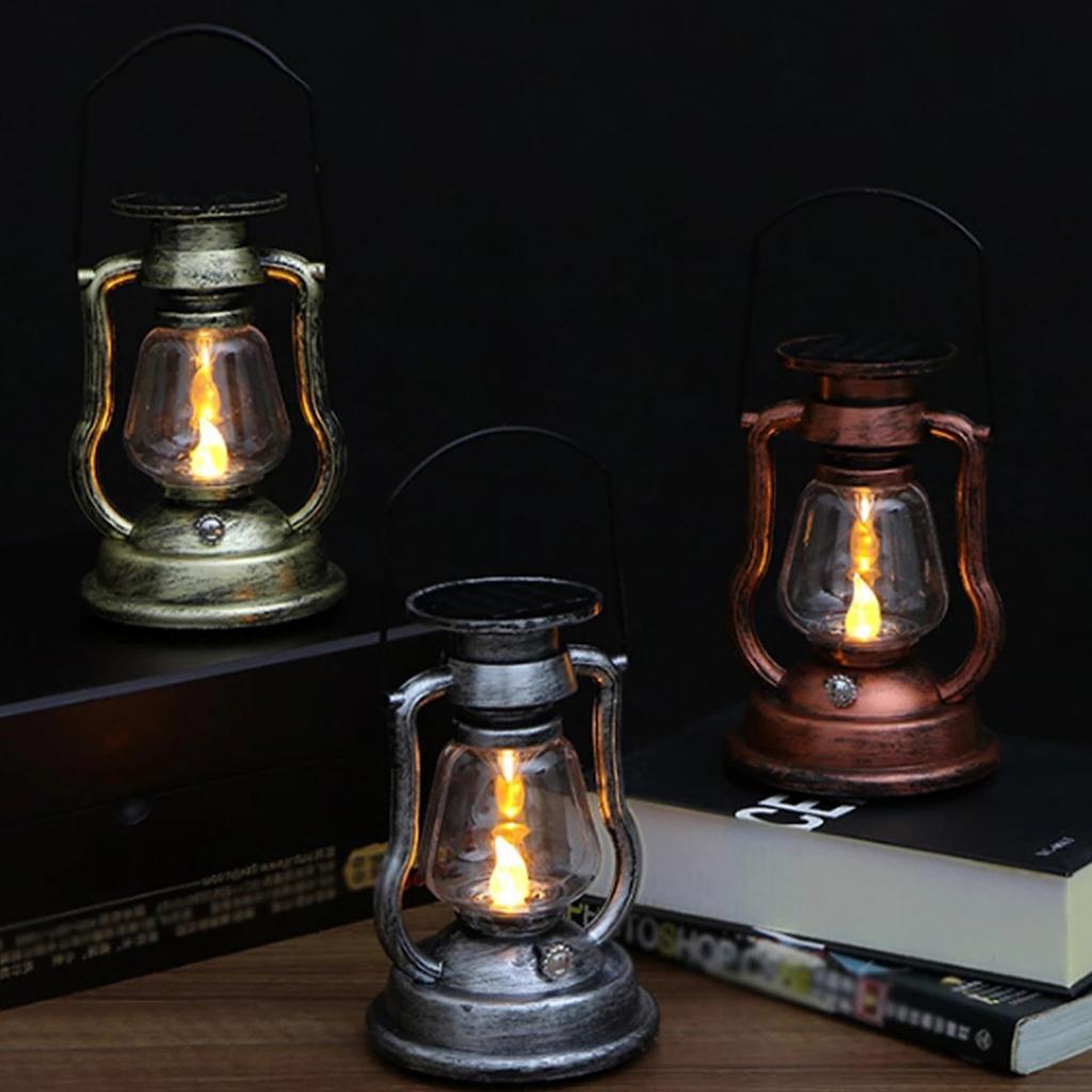 Retro Outdoor Hanging Lantern LED Waterproof Camping Light Portable Hanging Tent Light Waterproof Courtyard Garden Decoration