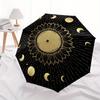 Golden Sunflower with Moon Phases Circular Wall Art DecorUmbrella, Portable 3-Fold Umbrella for Men & Women,Christmas Gift ES89