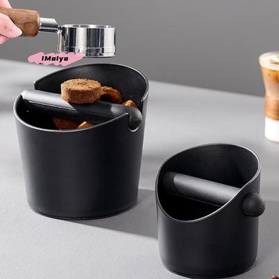 Shock-Absorbent Espresso Coffee Knock Box Anti-Slip Dump Bin with Removable Knock Bar for Coffee Grounds Waste Bin