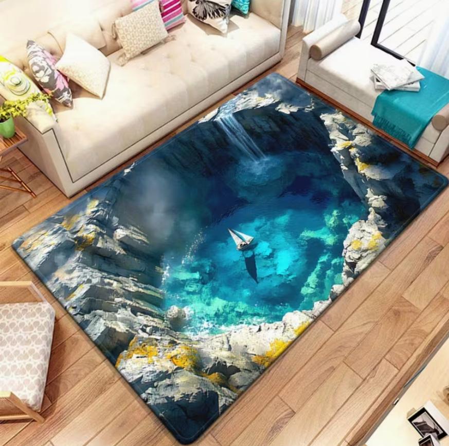 

1 Piece of 3D Illusion Visual Effect Pad Non Slip Pad for Bedroom Living Room Easy Clean Kitchen Floor Mat Bathroom Floor Mat 40X60cm