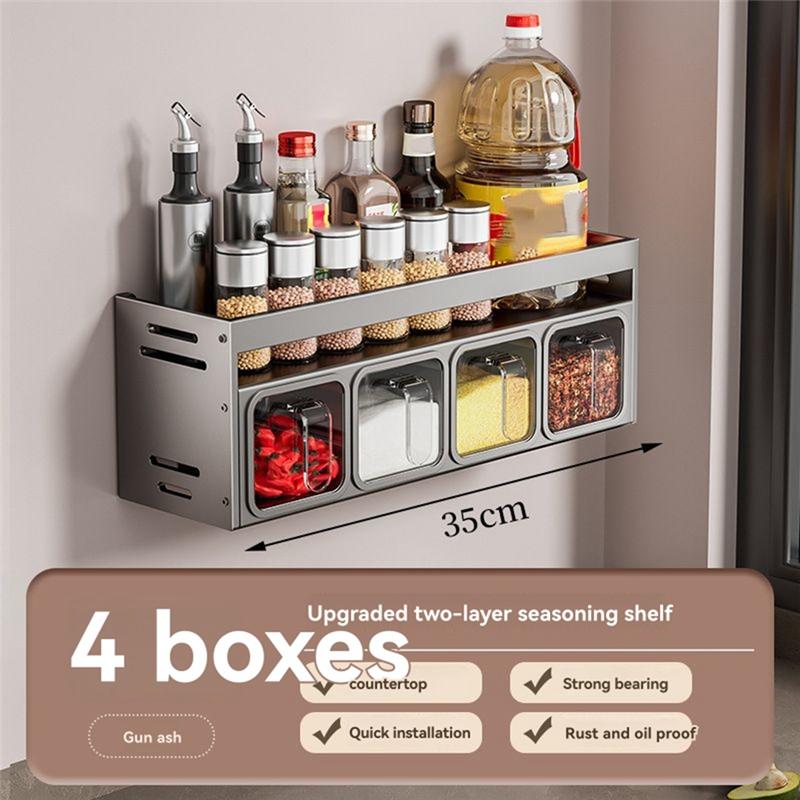 Spice Rack Organizer Wall Mounted Kitchen Spice Rack For Countertop Seasoning Box Spice Organizer For Kitchen Seasoning