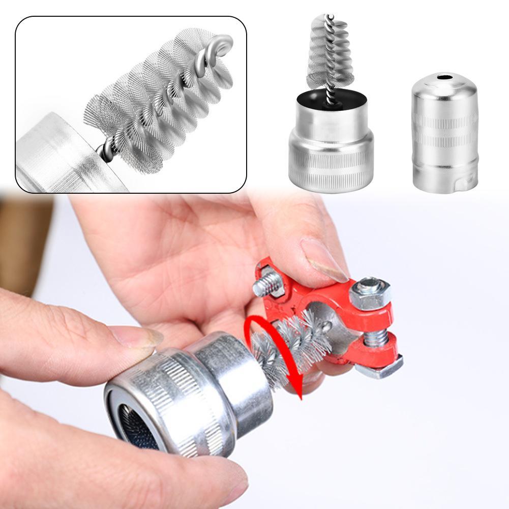 Battery Wire Brush Anti Corrosion Cleaner Tool for Vehicle Battery Maintenance Battery Terminal Wash Cleaning