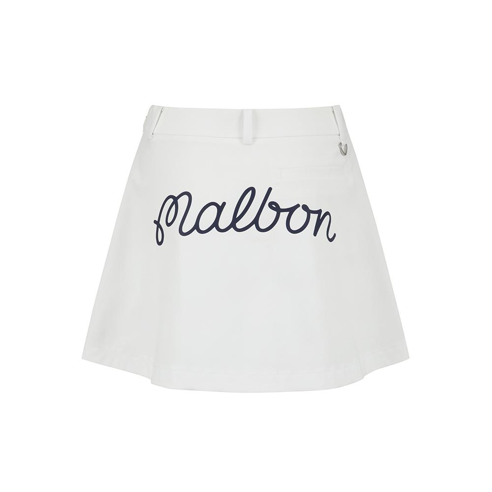 MALBON GOLF Big Logo Point Flare Skirt White (Woman)