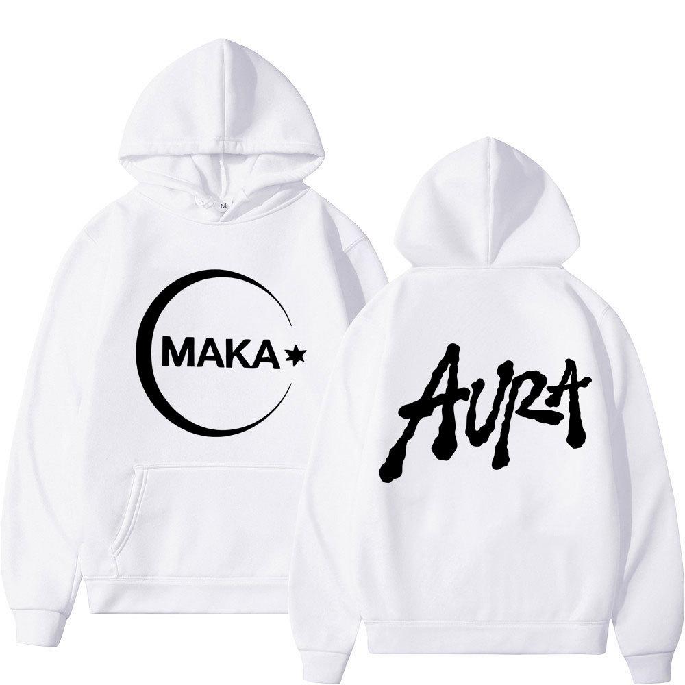 Rapper Maka Aura 2025 Tour Album Merch Vintage Hoodie Men Autumn Winter Fleece Streetwear Tops