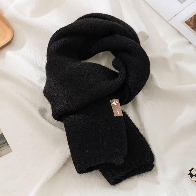 Scarf women's new winter high-end feeling versatile and cute wool knitted scarf men's neck protection to keep warm Korean version tide