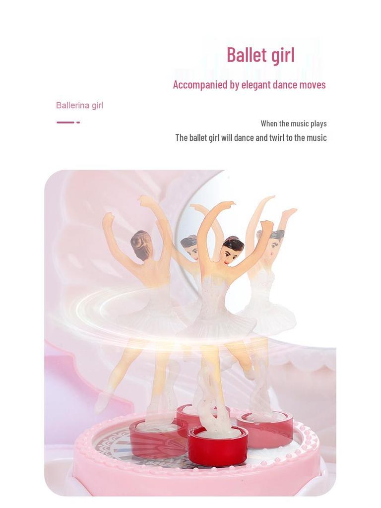 Little Girl Princess Ballet Music Box - Rotating Crystal Ball Birthday Gift for Children