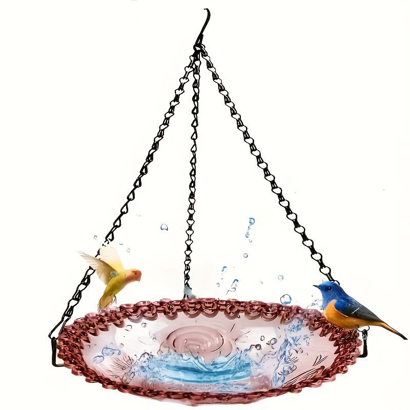 ORNAMENTAL SUSPENDED BIRD FEEDER - Vibrant Bird Bath Featuring A Chain, To Put Together Hummingbird Present, Suspended Tree & Outdoor Garden Ornament