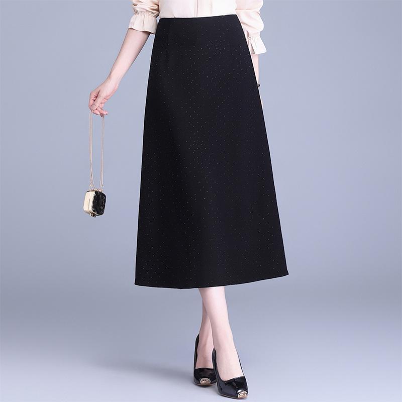 2026 Spring Starry Sky High-Waisted A-Line Midi Skirt for Women