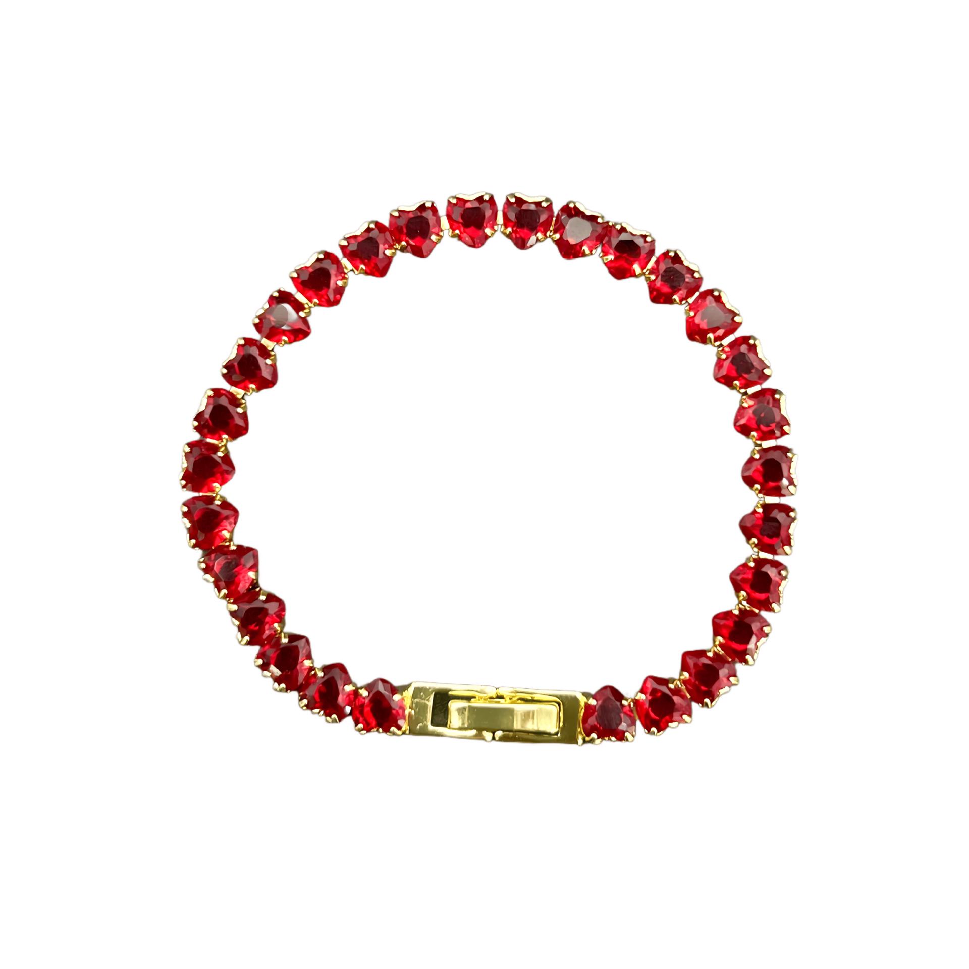 Браслет в виде сердца, полностью усыпанный бриллиантами, с микроинкрустацией цирконами - Модные европейские и американские украшения