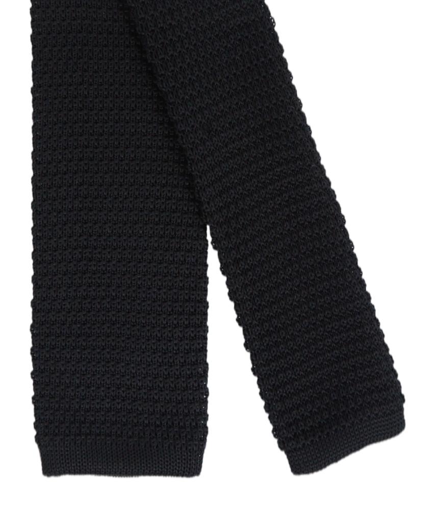 MANNERGRAM Silk Knit Tie Black